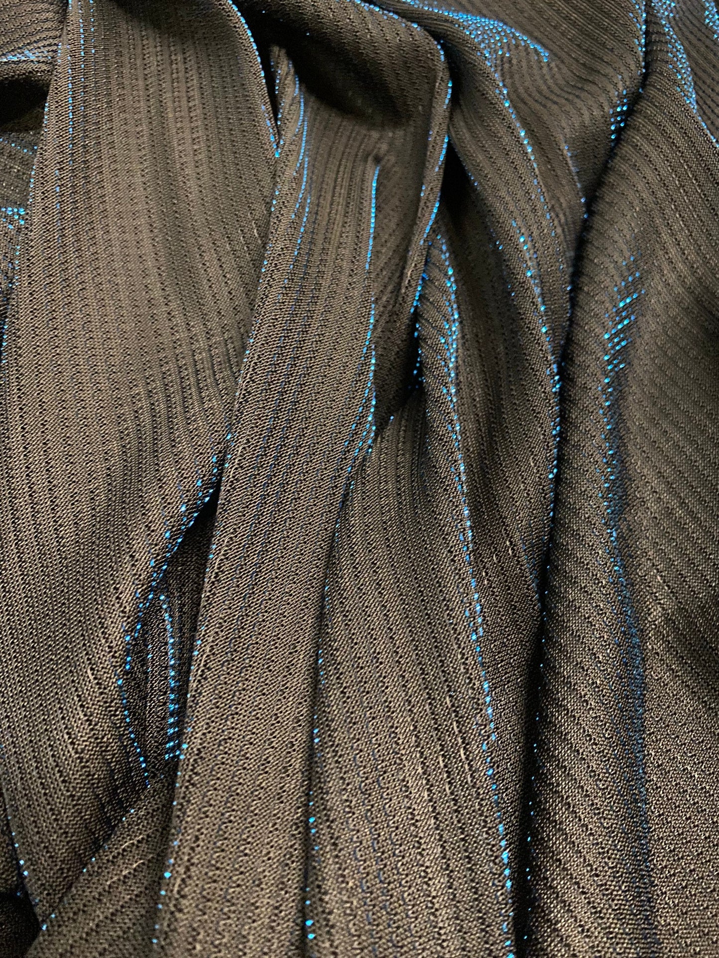 New Metallic mesh Black/Teal & Black/Silver see through fabric 2-way stretch 58/60” Sold by the YD. Ships Worldwide from Los Angeles