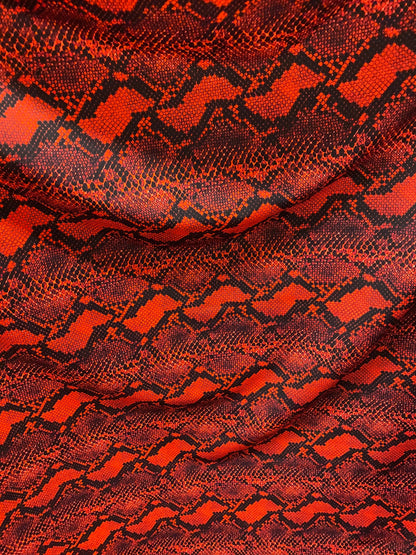 Cobra design Exotic serpent skin print on best quality of nylon spandex 4-way stretch 58/60” Sold by the YD. Ships Worldwide from Los Califo