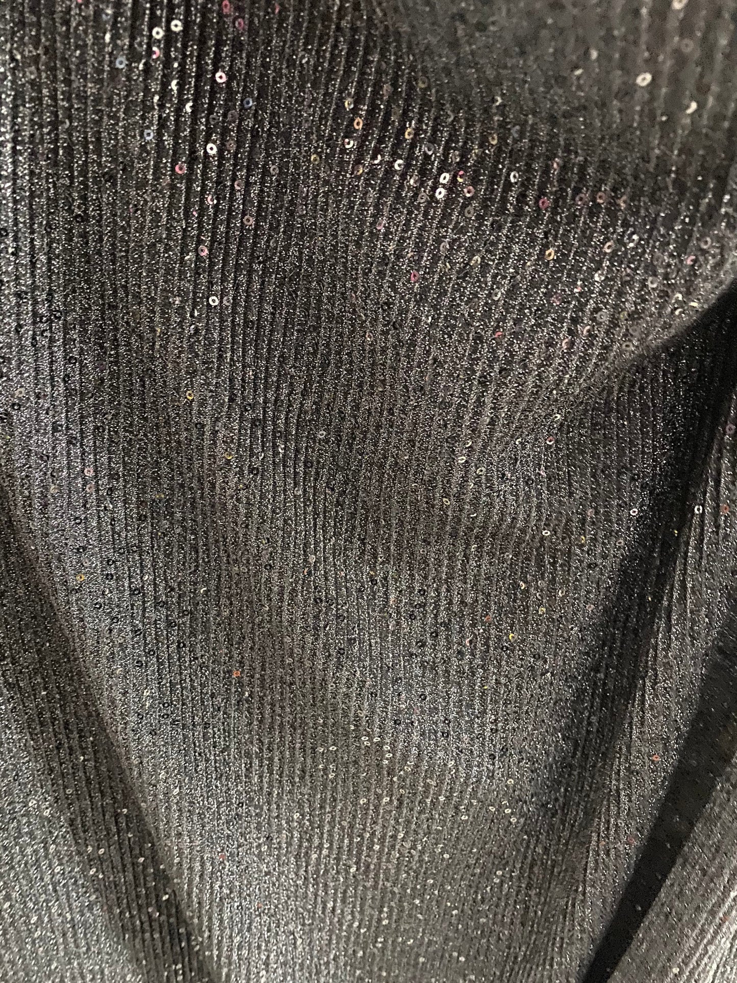 New pleated metallic spandex with glitz sequins all over 2-way stretch medium weight 55/56” Sold by the YD. Ships Worldwide from Los Angeles