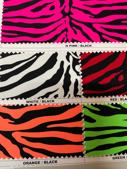 New Exotic Classic Zebra design print on best quality of nylon spandex 4-way stretch 58/60” Sold by the YD. Ships Worldwide from Los Ángeles