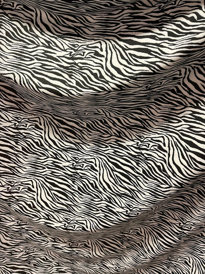 New Exotic zebra design medium size print on best quality of nylon spandex 4-way stretch 58/60” Sold by the YD. Ships Worldwide