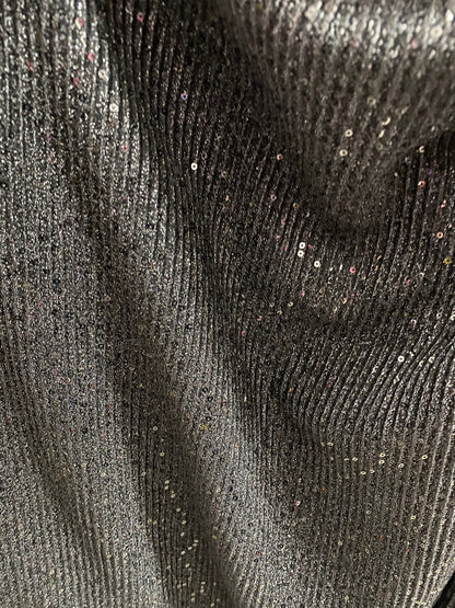 New pleated metallic spandex with glitz sequins all over 2-way stretch medium weight 55/56” Sold by the YD. Ships Worldwide from Los Angeles