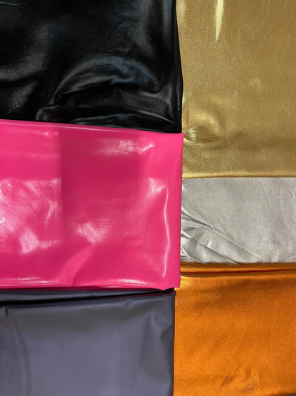 All over foil nylon spandex lame 4-way stretch 58/60” Sold by the YD. Ships Worldwide from Los Angeles California USA.