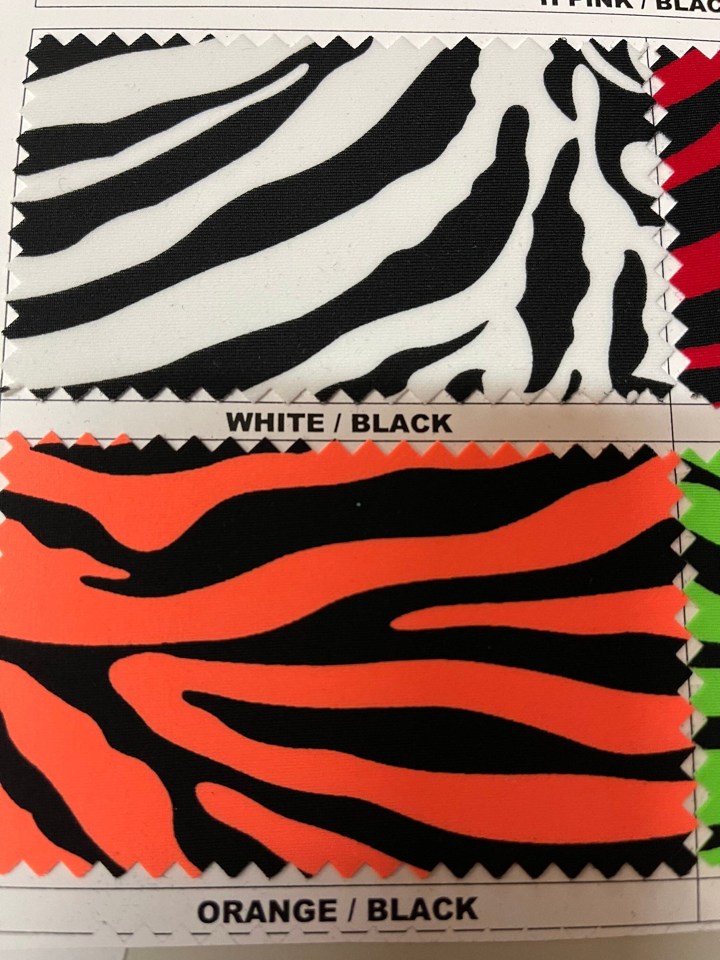 New Exotic Classic Zebra design print on best quality of nylon spandex 4-way stretch 58/60” Sold by the YD. Ships Worldwide from Los Ángeles