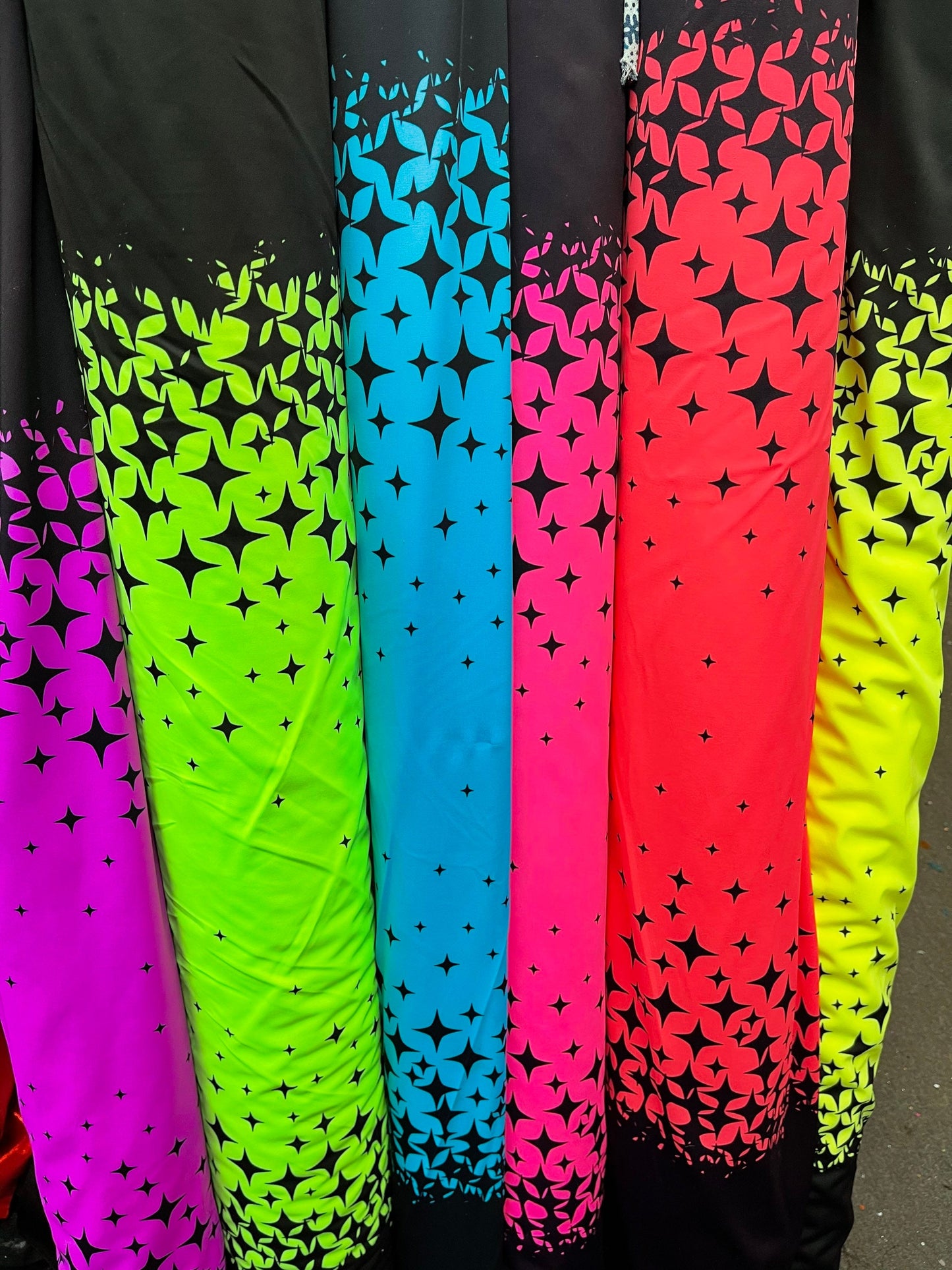 New modern Stars design print on best quality of nylon spandex 4-way stretch 58/60” Sold by the YD. Ships Worldwide from Los Angeles cali