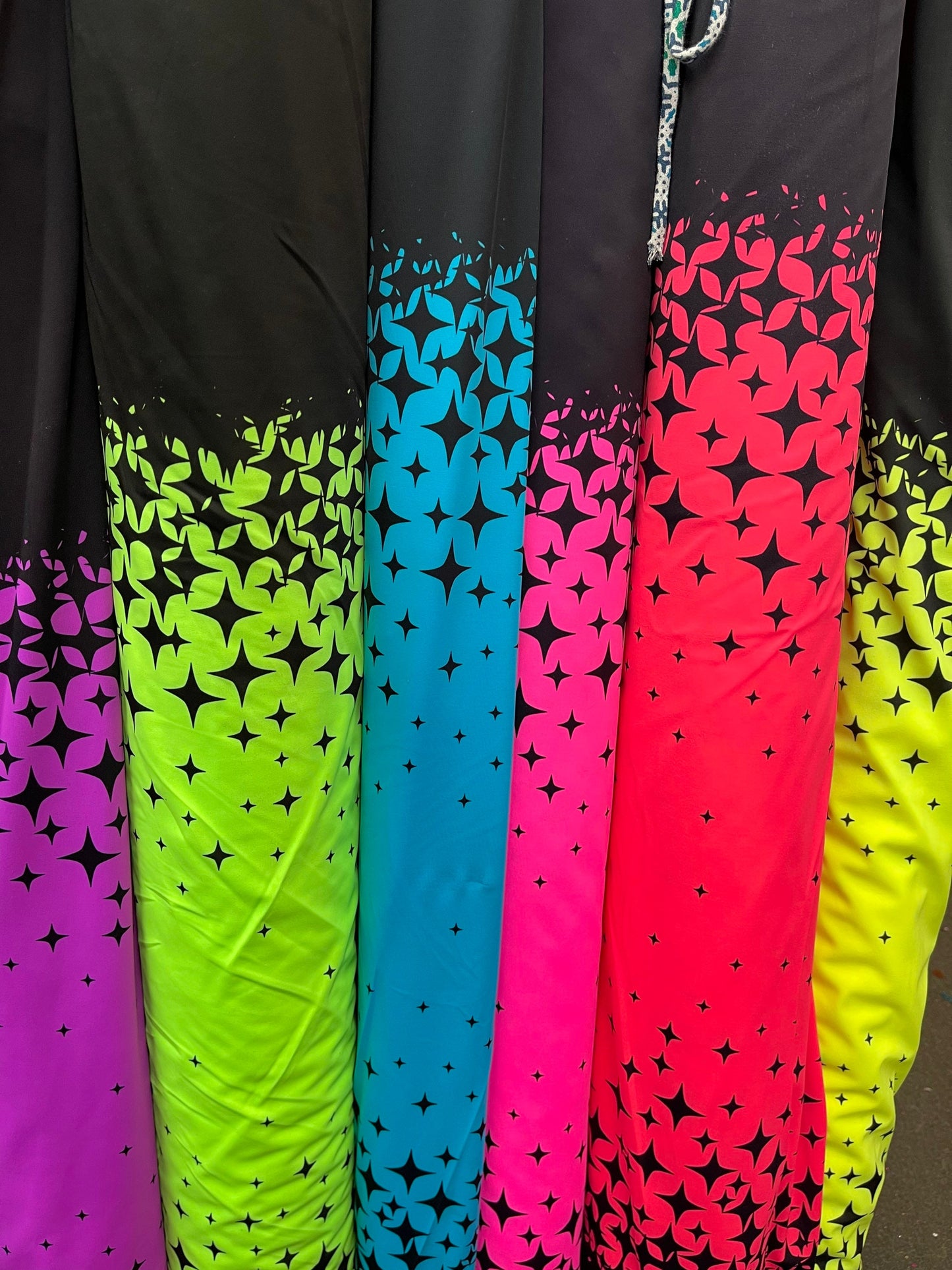 New modern Stars design print on best quality of nylon spandex 4-way stretch 58/60” Sold by the YD. Ships Worldwide from Los Angeles cali