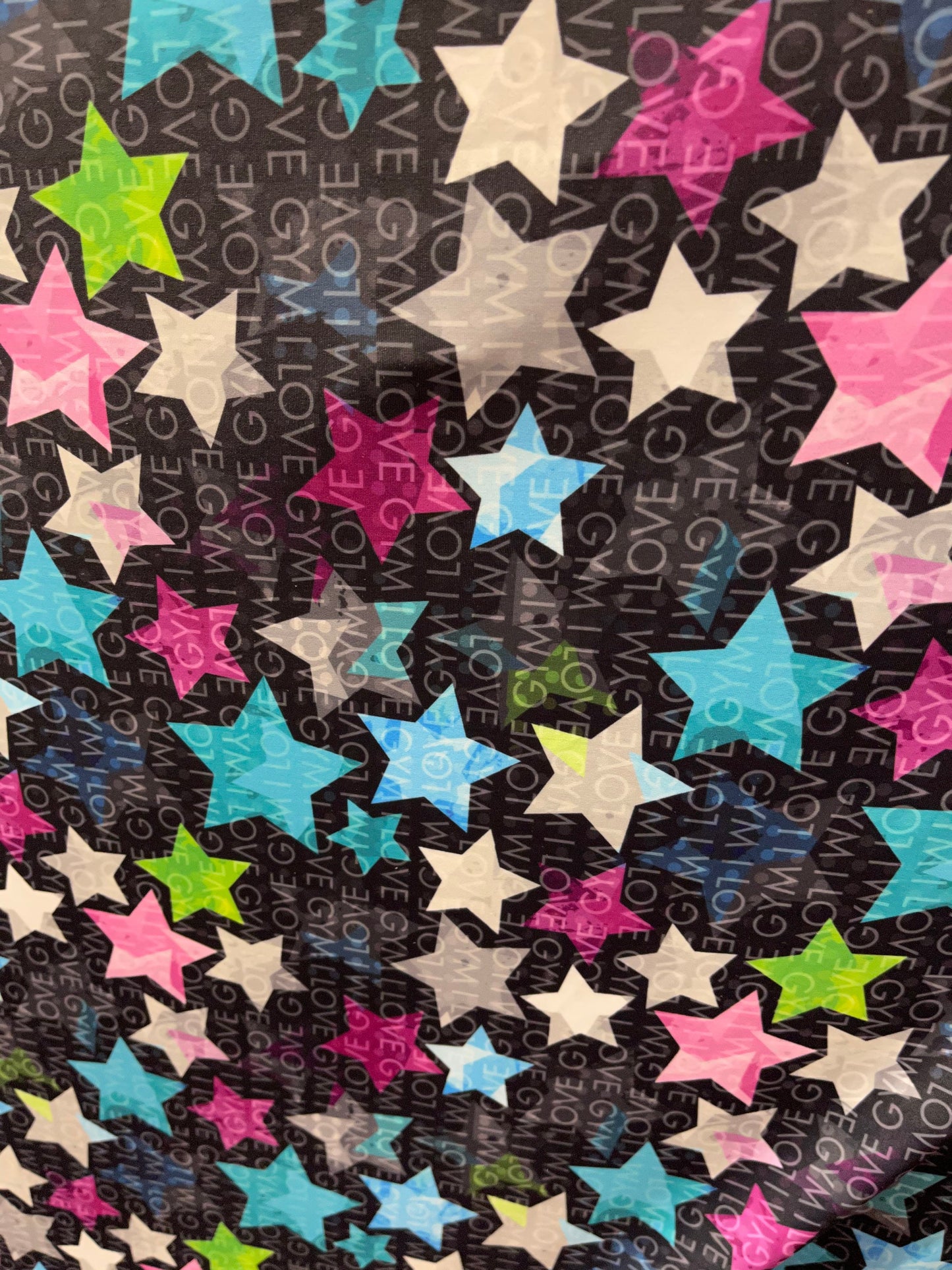 Stars design black/multicolor print on best quality of nylon spandex 4-way stretch 58/60” Sold by the YD. Ships Worldwide from Los Angeles