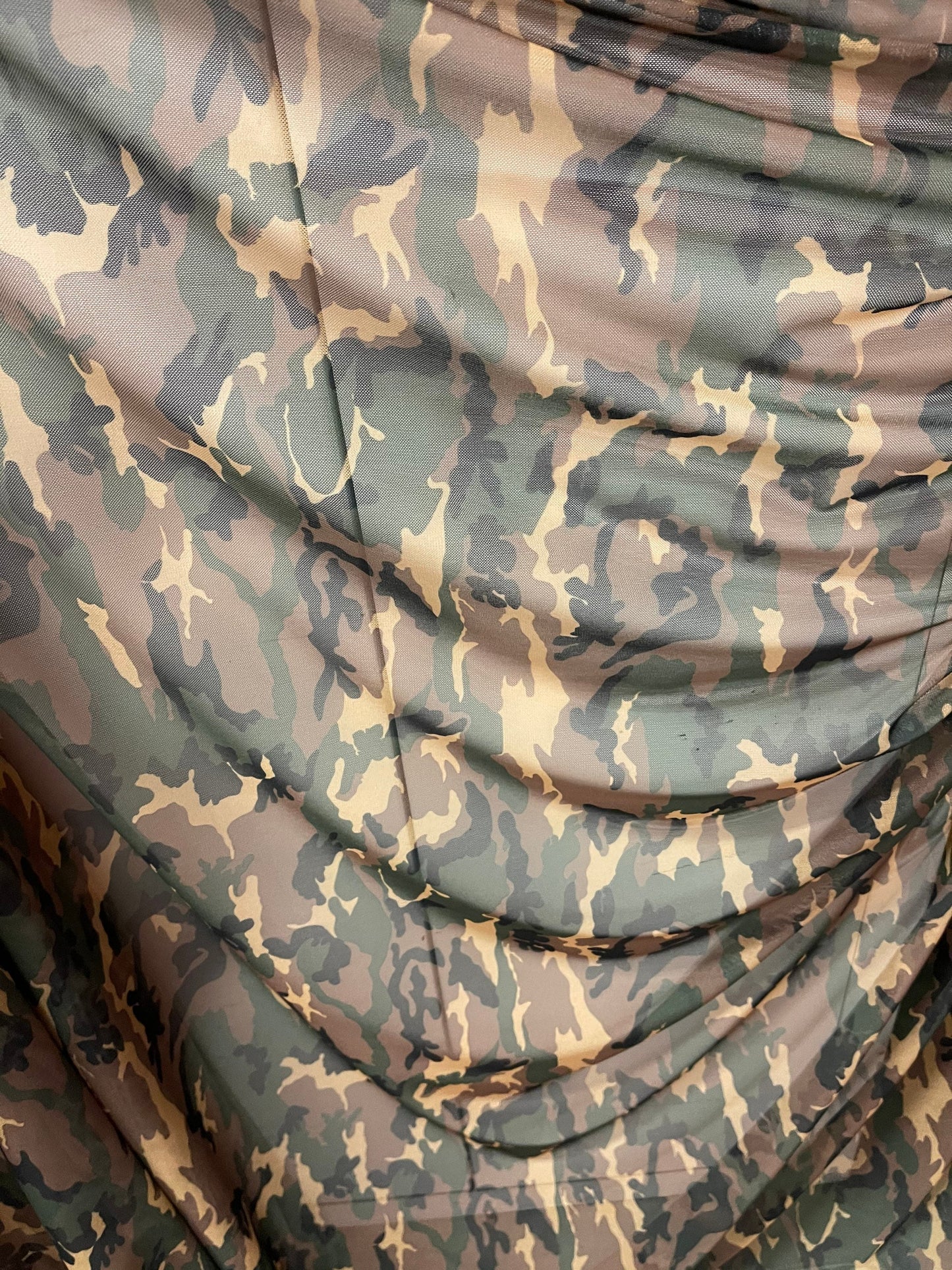 Camouflage design print on Power mesh 4-way stretch 58/60” Sold by the YD. Ships Worldwide from Los Ángeles California USA.