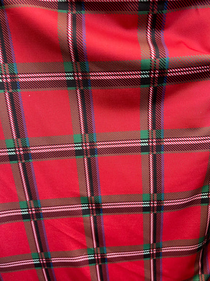 Red plaid modern design print on great quality of nylon spandex 4-way stretch 58/60” Sold by the YD. Ships Worldwide from Los Angeles cali.