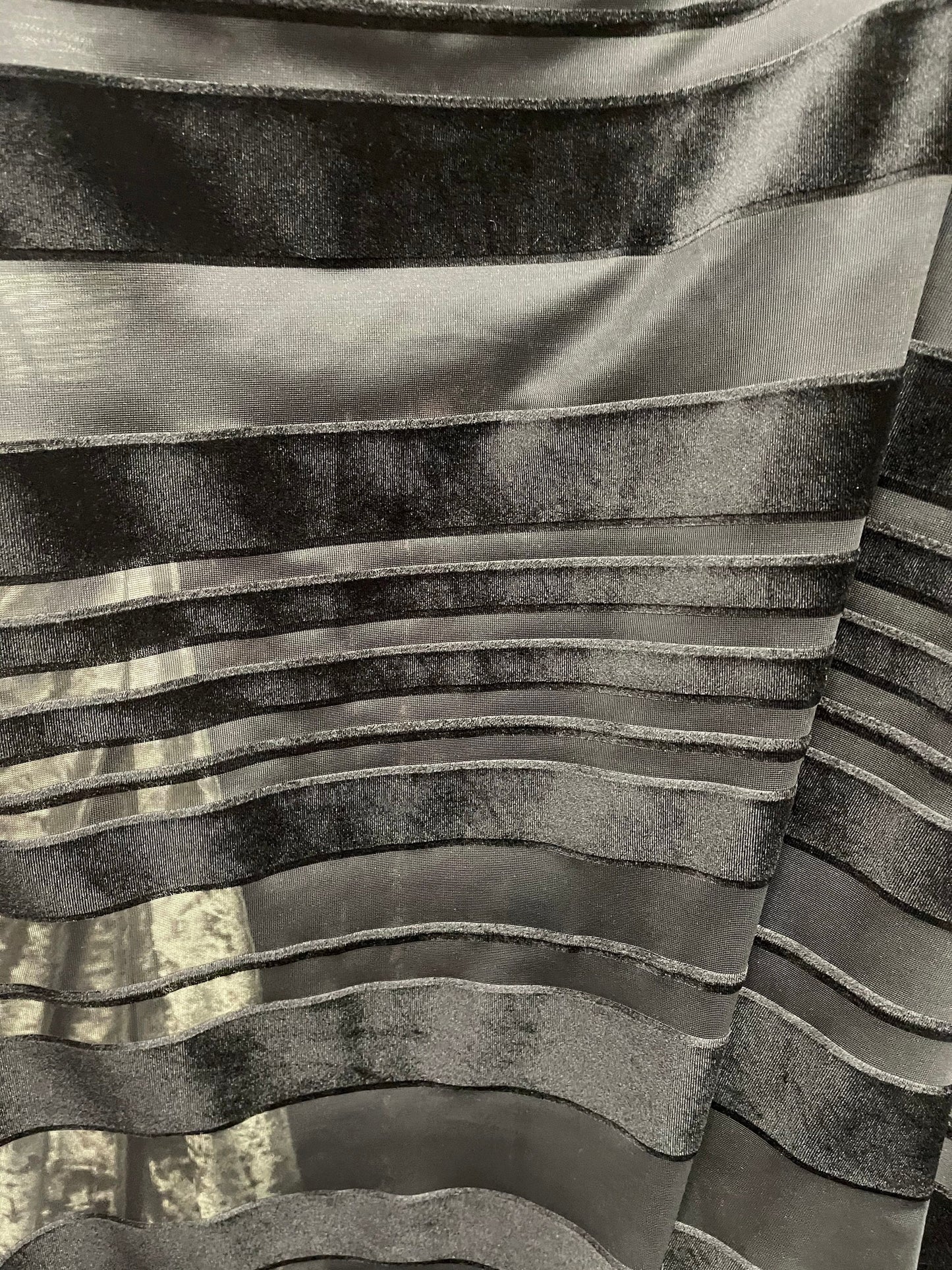 New burnout velvet stripe geometric design great quality 2-way stretch 58/60” Sold by the YD. Ships Worldwide from Los Angeles California US