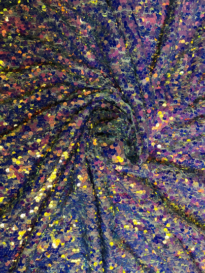 Raindrop design New hologram iridescent sequins on stretch mesh 4way 55/57” Sold by the YD. Ships worldwide from Los Angeles California US