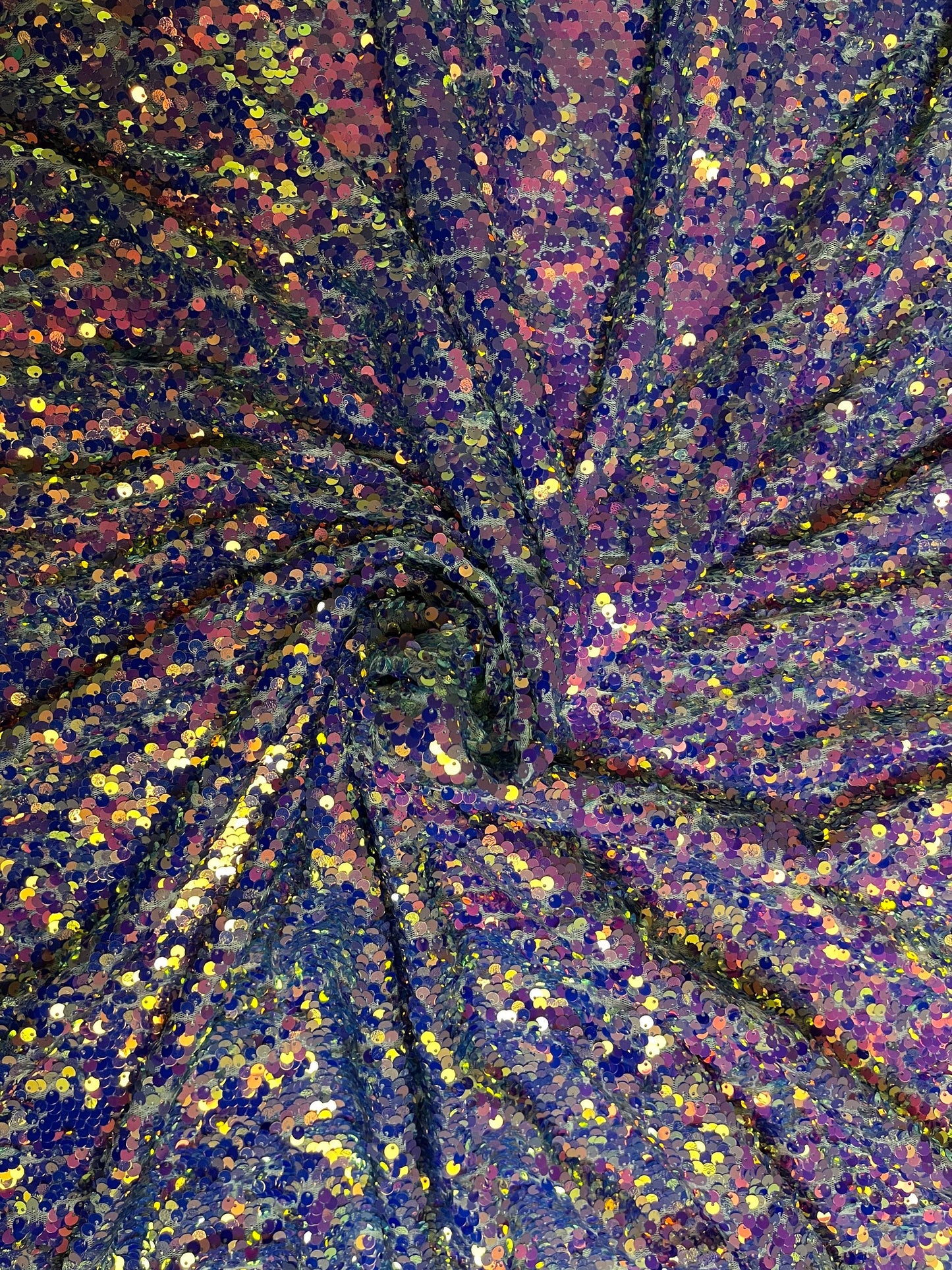 Raindrop design New hologram iridescent sequins on stretch mesh 4way 55/57” Sold by the YD. Ships worldwide from Los Angeles California US