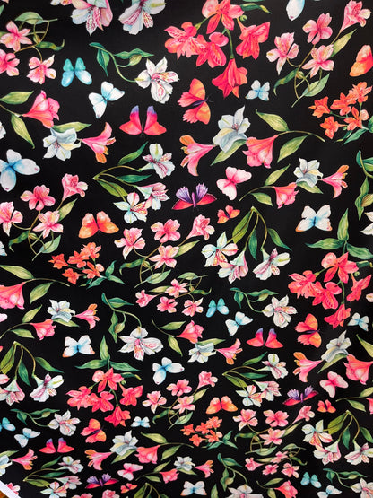 Modern small flower design print on best quality of nylon spandex 4-way stretch 58/60” Sold by the YD. Ships Worldwide from Los Angeles CA