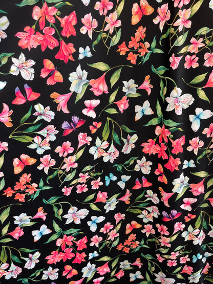 Modern small flower design print on best quality of nylon spandex 4-way stretch 58/60” Sold by the YD. Ships Worldwide from Los Angeles CA