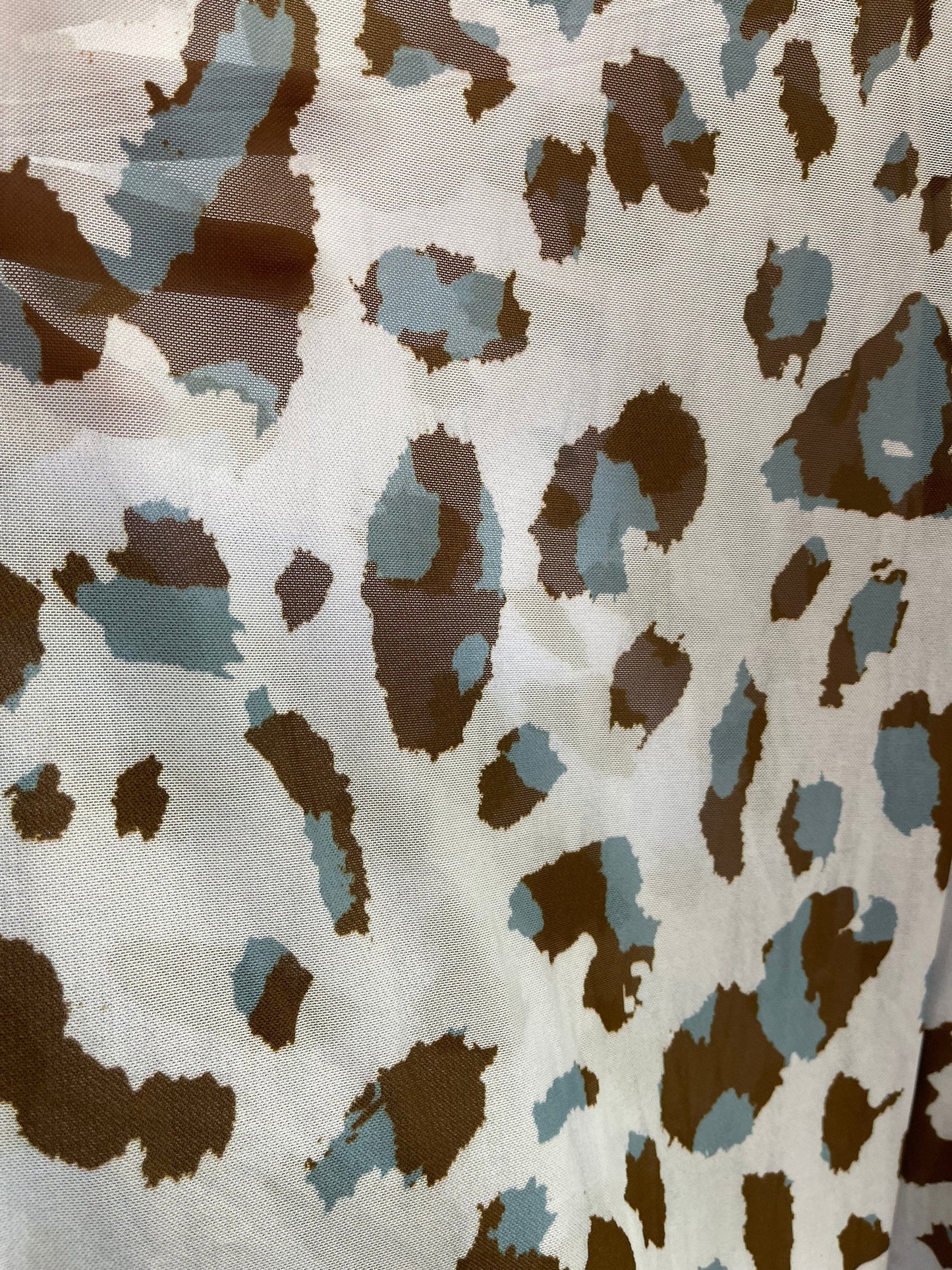 New cow design white/brown/blue print on great quality of power mesh 4-way stretch 58/60” Sold by the YD. Ships Worldwide from Los Angeles