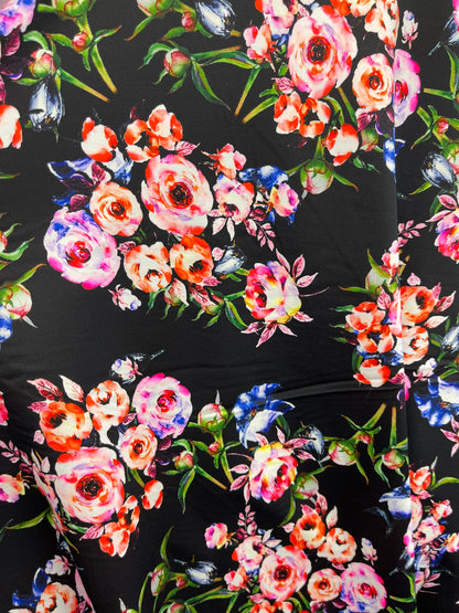 Romantic flower design print on best quality of nylon spandex 4-way stretch 58/60” Sold by the YD. Ships Worldwide from Los Angeles cali