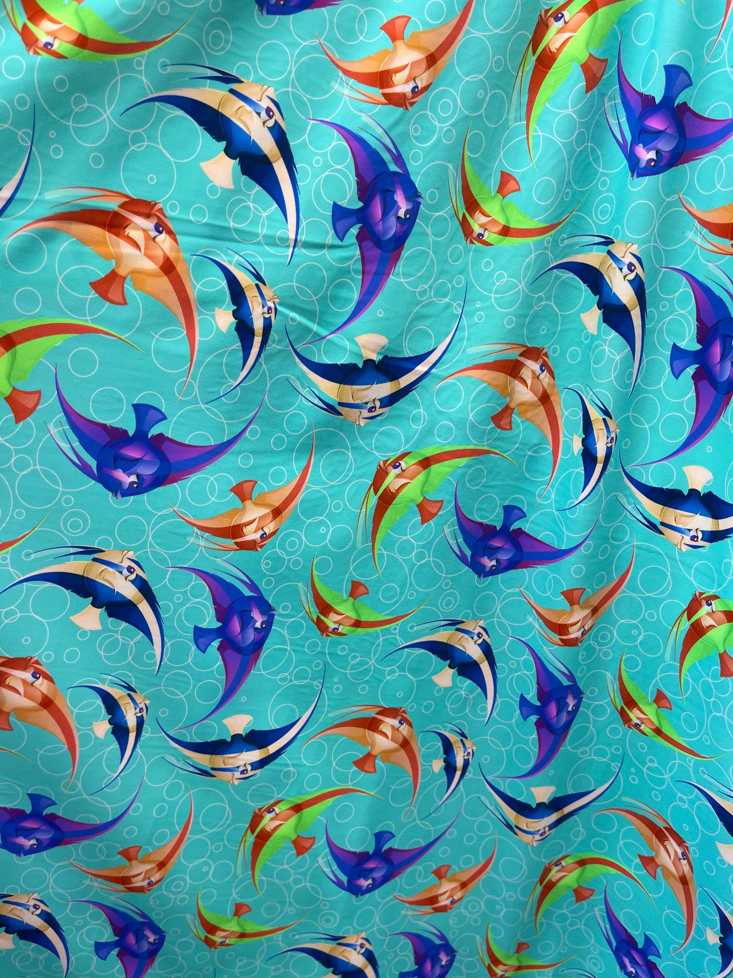 New Aquarium design print on best quality of nylon spandex 4-way stretch 58/60” Sold by the YD. Ships Worldwide from Los Angeles California