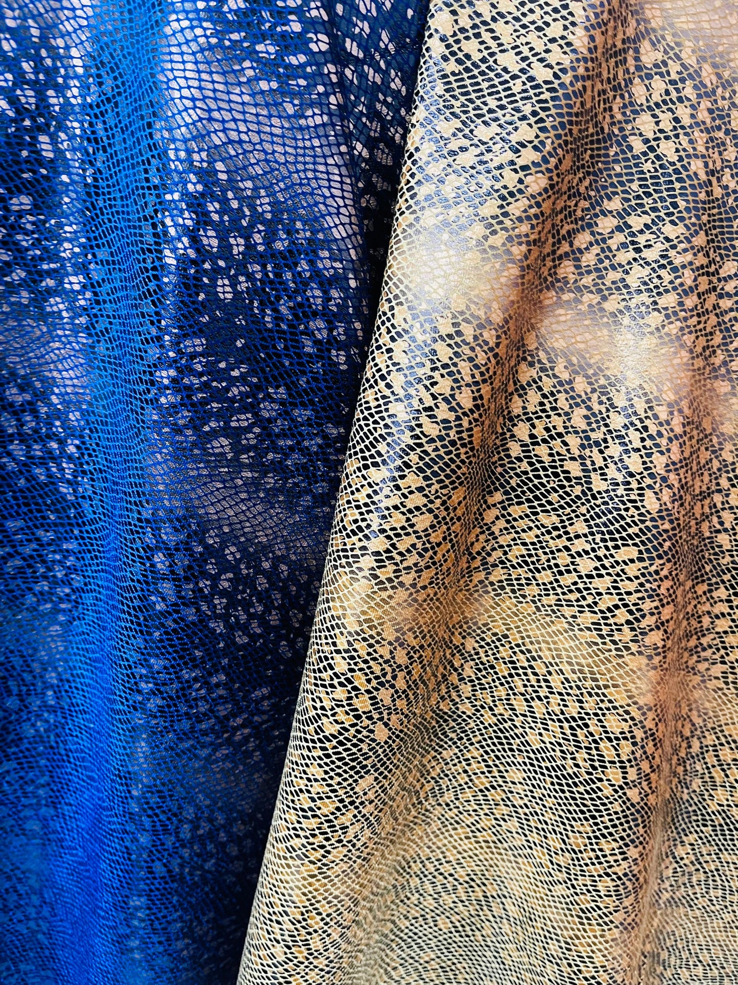 New Skin snake foiled on great quality of stretch velvet 4-way stretch 58/60” Sold by the YD. Ships Worldwide from Los Angeles California US