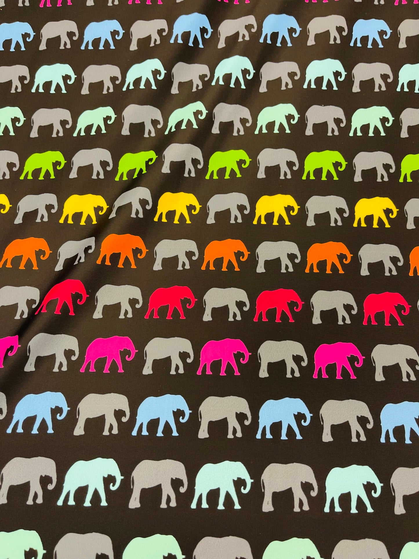 New Exotic Elephant design print on best quality of Nylon spandex 4-way stretch 58/60” Sold by the YD. Ships Worldwide from Los Angeles CA.