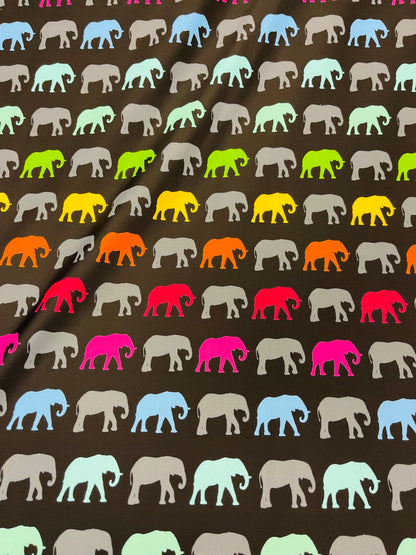 New Exotic Elephant design print on best quality of Nylon spandex 4-way stretch 58/60” Sold by the YD. Ships Worldwide from Los Angeles CA.