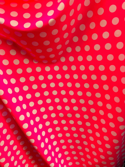 Polka dots design multicolors print on best quality of nylon spandex 4-way stretch 58/60” Sold by the YD. Ships Worldwide from Los Angeles