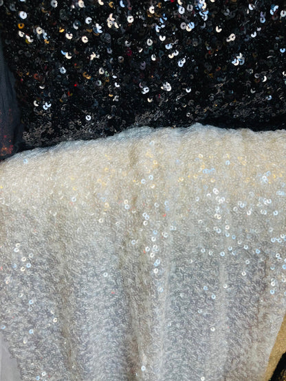 Luxury sequins design shiny sequins full all Over  on stretch mesh 4-way stretch 54/55” Sold by the YD. Ships Worldwide from Los Ángeles CA