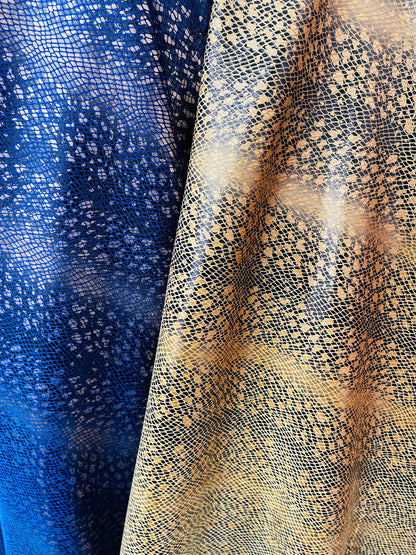 New Skin snake foiled on great quality of stretch velvet 4-way stretch 58/60” Sold by the YD. Ships Worldwide from Los Angeles California US