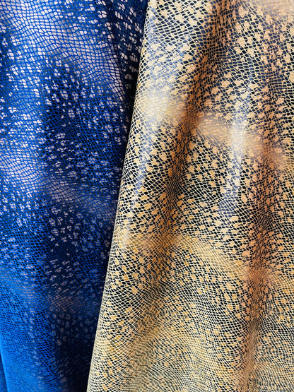 New Skin snake foiled on great quality of stretch velvet 4-way stretch 58/60” Sold by the YD. Ships Worldwide from Los Angeles California US