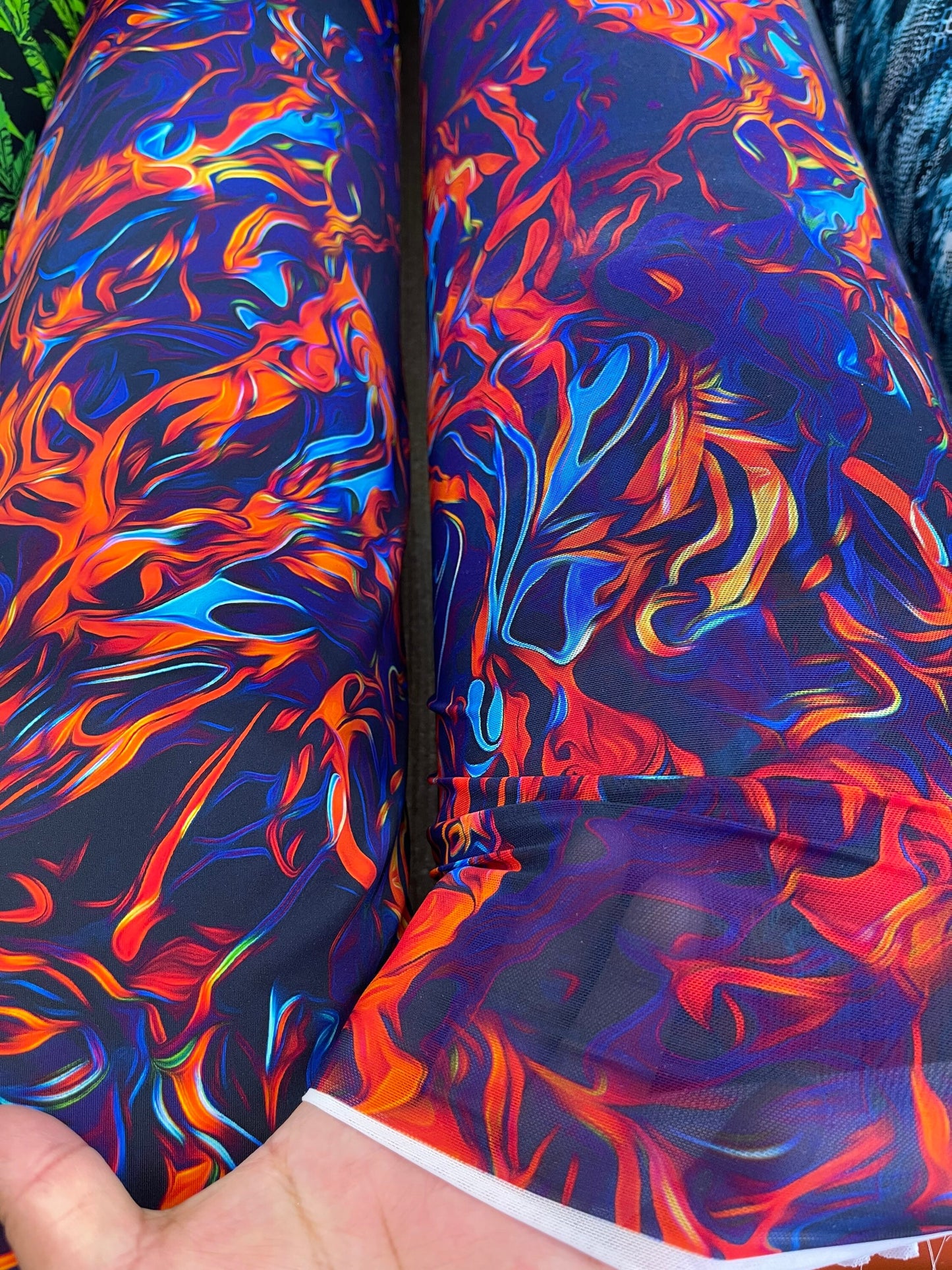 New Modern Flames abstract design Print on best quality of nylon spandex and power mesh 4-way stretch 58/60” Sold by the YD. Ships Worldwide