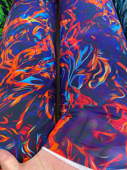 New Modern Flames abstract design Print on best quality of nylon spandex and power mesh 4-way stretch 58/60” Sold by the YD. Ships Worldwide