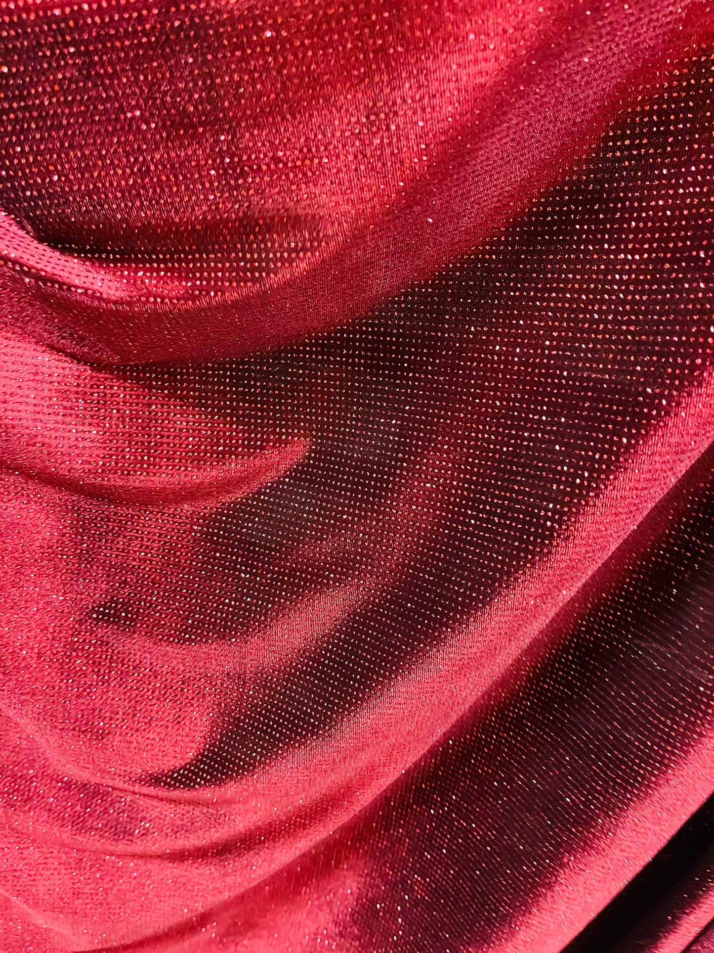 New glitter velvet Merlot color great quality 4-way stretch 58/60” Sold by the YD. Ships Worldwide from Los Angeles California USA.