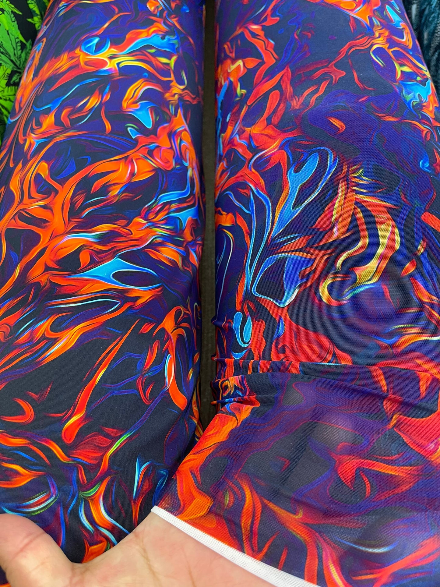 New Modern Flames abstract design Print on best quality of nylon spandex and power mesh 4-way stretch 58/60” Sold by the YD. Ships Worldwide