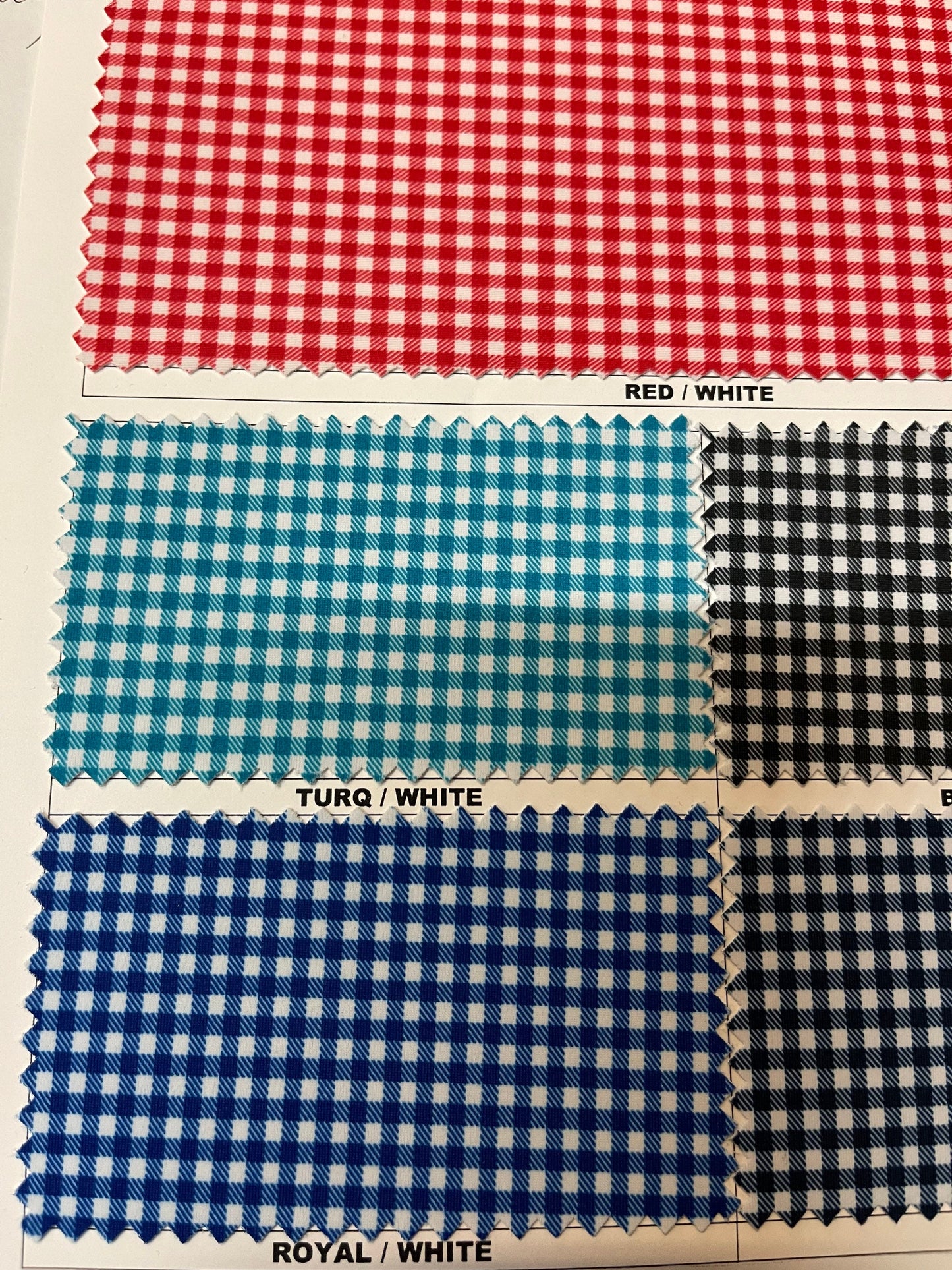 Gingham design small size printed on best quality of nylon spandex 4-way stretch 58/60” Sold by the YD. Ships Worldwide from Los Angeles