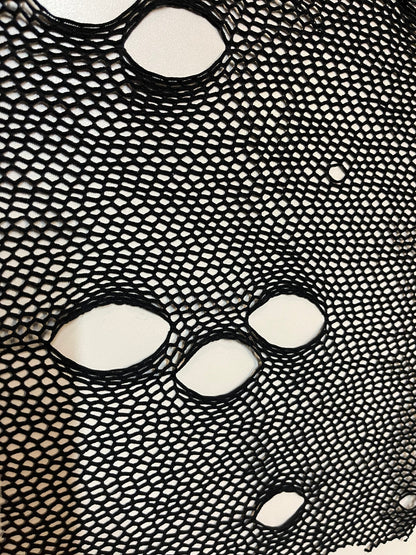 Fishnet geometric design with big holes 4-way stretch 58/60” Sold by the YD. Ships Worldwide from Los Angeles California USA.