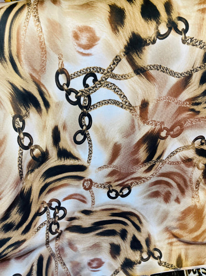 New fashion design animal print on poly spandex 2-way stretch 58/60” Sold by the YD. Ships Worldwide from Los Angeles California USA.