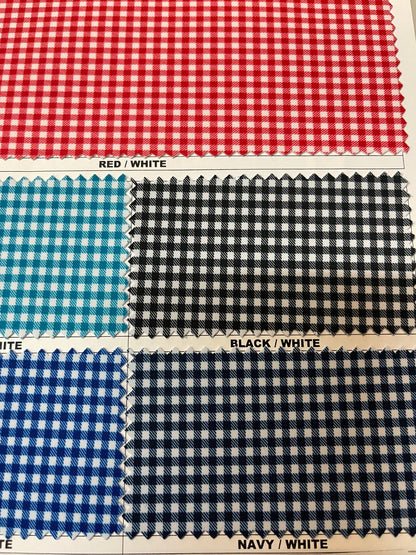 Gingham design small size printed on best quality of nylon spandex 4-way stretch 58/60” Sold by the YD. Ships Worldwide from Los Angeles