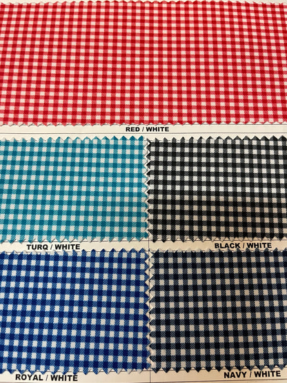 Gingham design small size printed on best quality of nylon spandex 4-way stretch 58/60” Sold by the YD. Ships Worldwide from Los Angeles