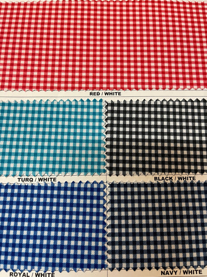 Gingham design small size printed on best quality of nylon spandex 4-way stretch 58/60” Sold by the YD. Ships Worldwide from Los Angeles