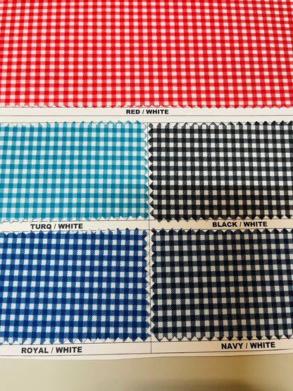 Gingham check design print on great quality of nylon spandex 4-way stretch 58/60” Sold by the YD. Ships Worldwide from Los Angeles CA