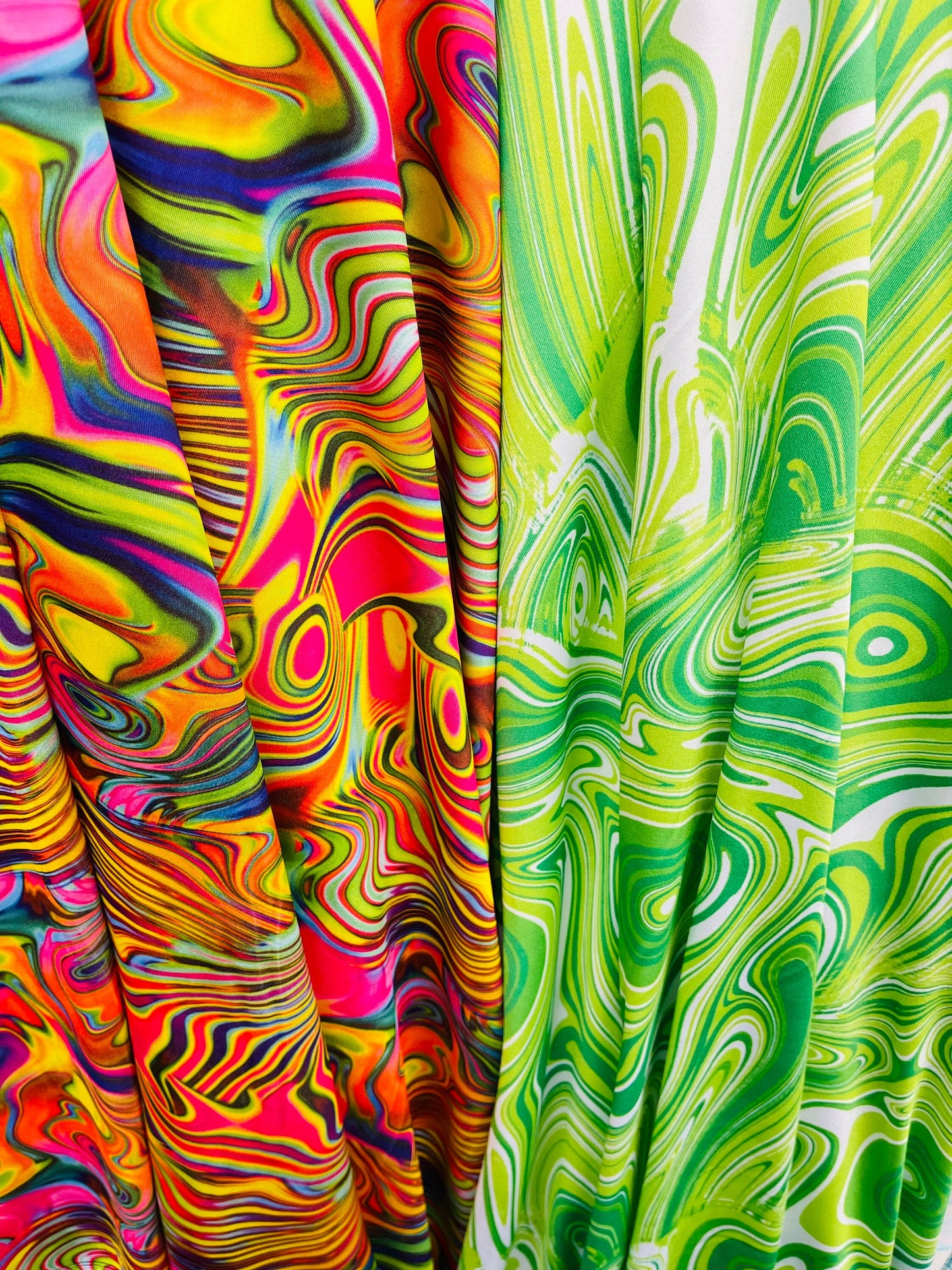 Lava design abstract multicolor print on Great quality of nylon spandex 4-way stretch 58/60” Sold by the YD. Ships Worldwide from L.A CA