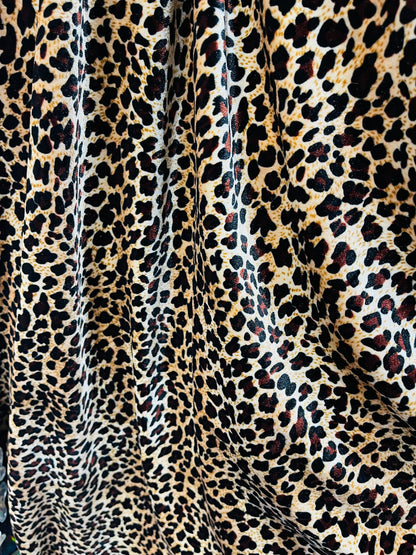 Cheetah design Exotic animal print on best quality of stretch velvet 4-way stretch 58/60” Sold by the YD. Ships Worldwide from Los Angeles