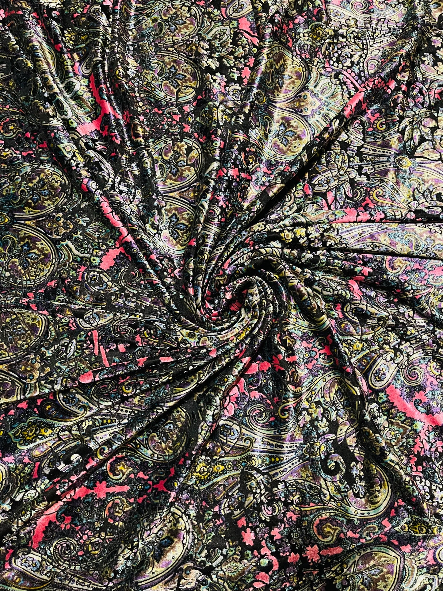 Luxury Burnout velvet Paisley design fashion design 4-way stretch 58/60” Sold by the YD. Ships Worldwide from Los Angeles California USA