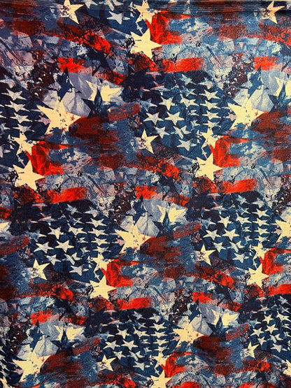 Patriotic design print on best quality of luxury stretch velvet 4-way stretch 58/60” Sold by the YD. Ships worldwide from Los Angeles CA USA