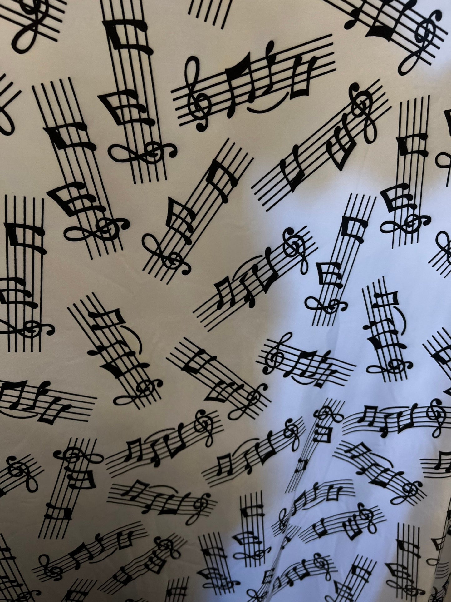 Music Notes design print on great quality of nylon spandex 4-way stretch 58/60” Sold by the YD. Ships Worldwide from Los Angeles California