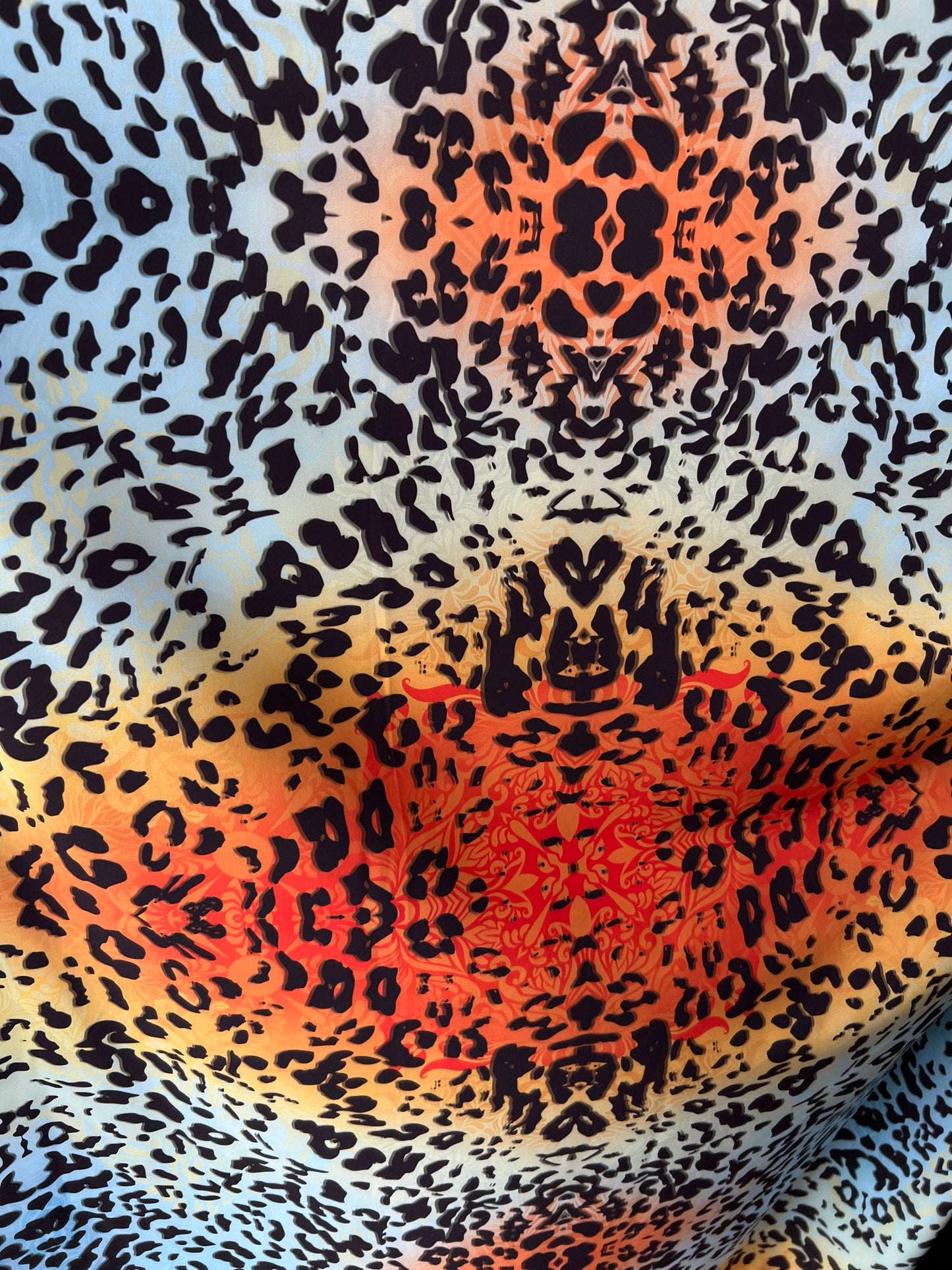 New Exotic Animal Print on poly spandex light weight 4-way stretch 58/60” Sold by the YD. Ships Worldwide from Los Angeles California USA.