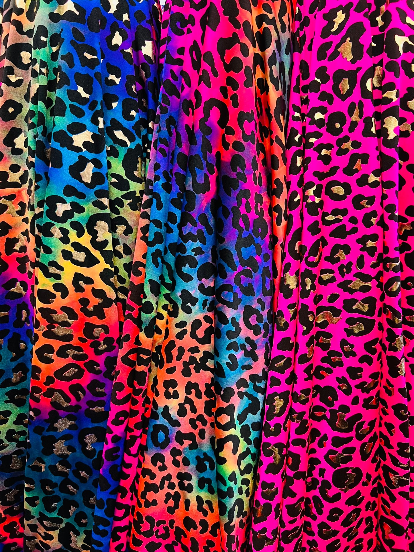 Leopard design exotic animal print on best quality of nylon spandex 4-way stretch 58/60” Sold by the YD. Ships Worldwide from Los Angeles CA