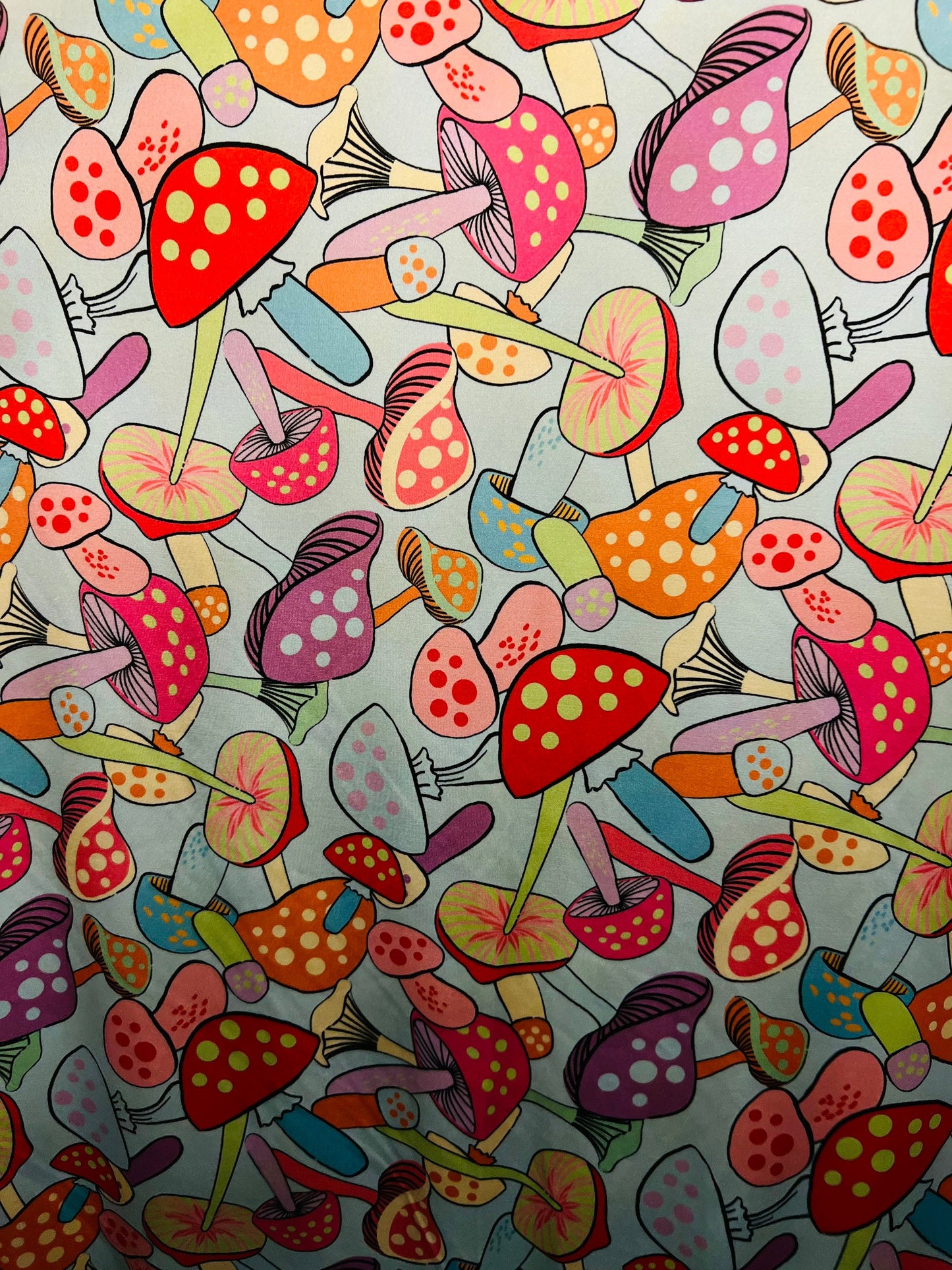 Mushrooms in wonderland design Multicolor print on best quality of nylon spandex 4-way stretch 58/60” Sold by the YD. Ships Worldwide