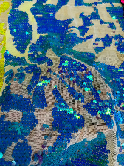 New flashback iridescent sequins embroidered on stretch power mesh 4-way 56/58” Sold by the YD. Ships Worldwide from Los Angeles California