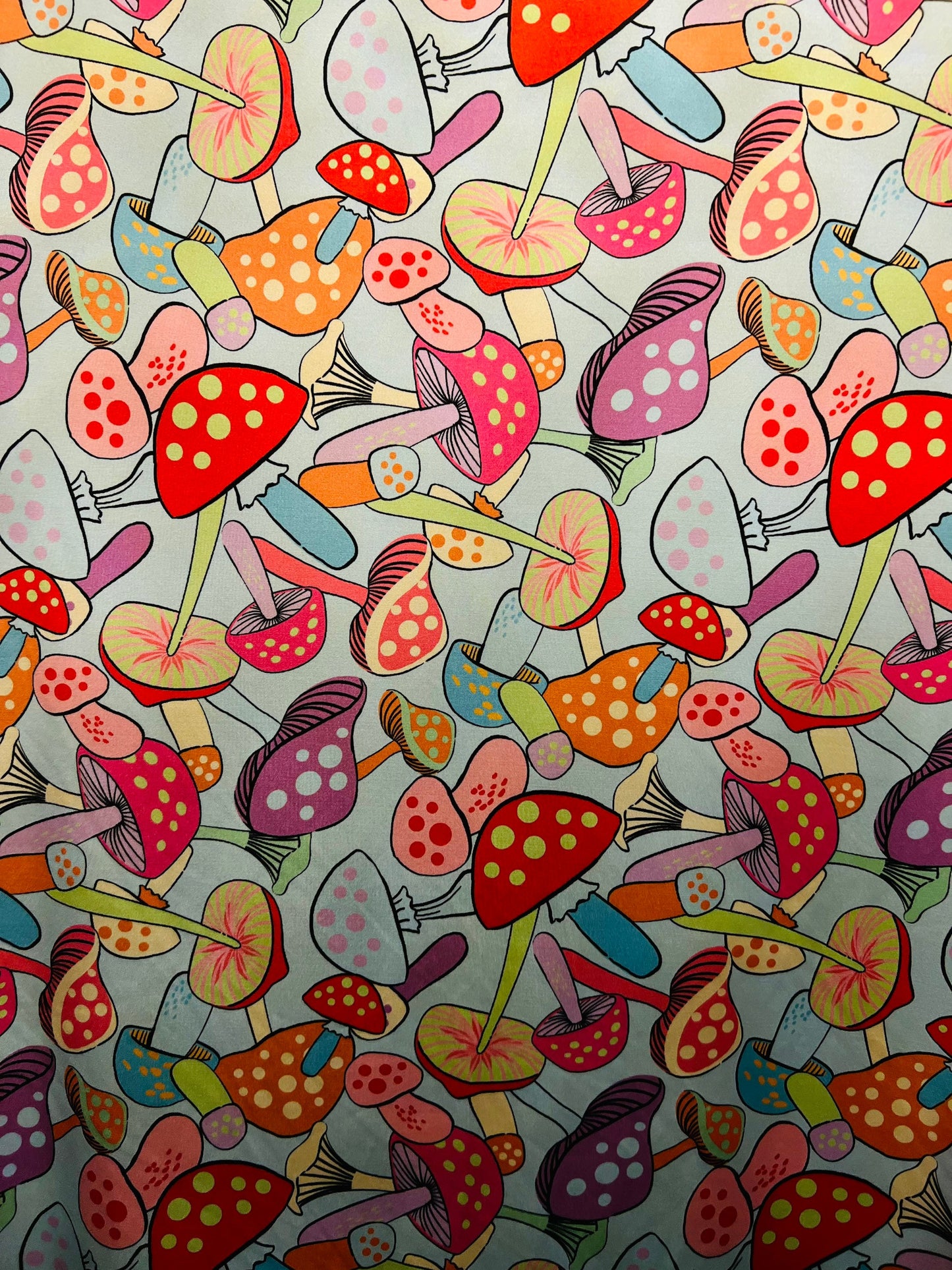 Mushrooms in wonderland design Multicolor print on best quality of nylon spandex 4-way stretch 58/60” Sold by the YD. Ships Worldwide