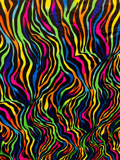 New Rainbow zebra design print on great quality of nylon spandex 4-way stretch 58/60” Sold by the YD. Ships Worldwide from Los Angeles CA